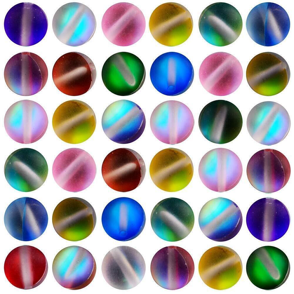 6711 Matte Aurora Crystal Glass Beads 100pcs 10mm Flash Glitter Shining